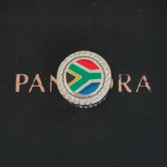 Pandora South Africa Flag Exclusive Bead Charm Sterling Silver with box - Picture 1 of 7